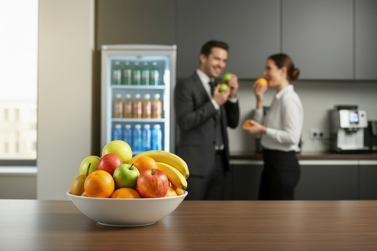 A simple fruit bowl in an office kitchen